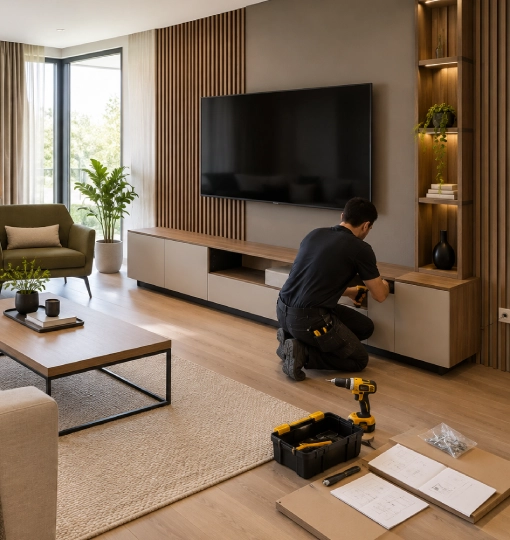 PROFESSIONELLE DIENSTLEISTUNGEN FÜR IHR WOHNZIMMER TV anbringen an die Wand